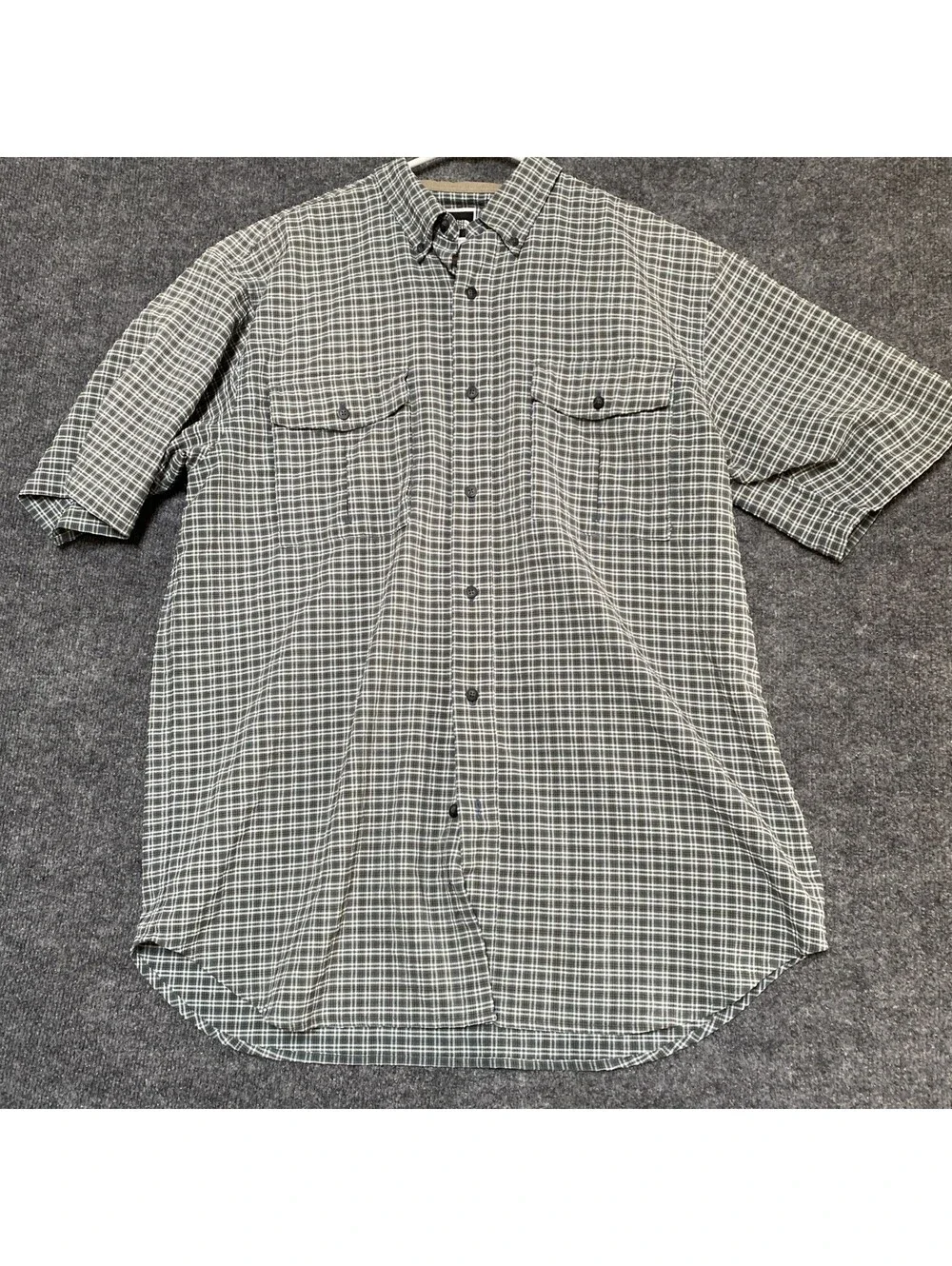 The North Face Shirt Mens Large Button Down Short Sleeve Plaid Textured Hiking33